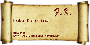 Feke Karolina névjegykártya